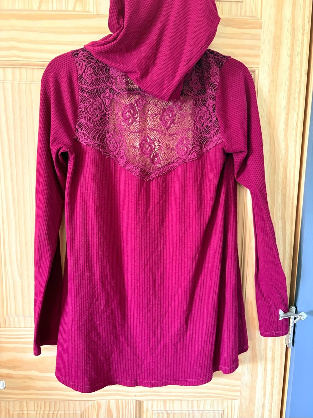 Maurices Raspberry Lace Knit Top - Picture 5 of 5